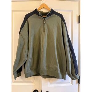 Champions Tour Mens XXL Olive Green Black 1/4 Zip Pullover‎ Golf Sweatshirt